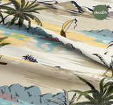 Tropical Island Themed Palm Tree Patterned Digital Printed Fabric